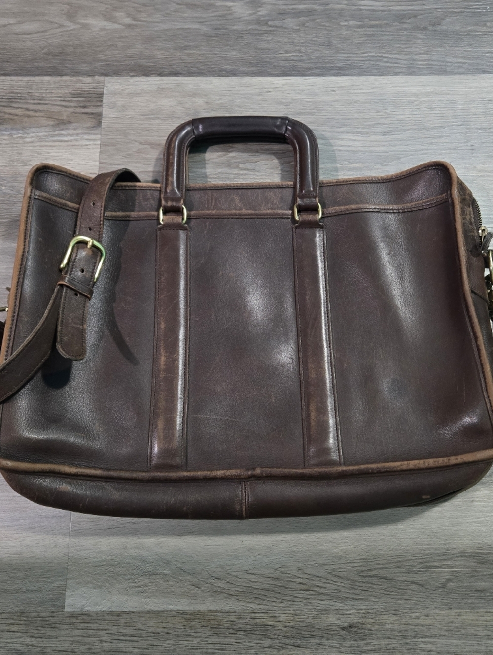 Vintage 1998 Coach Embassy Briefcase 5296 Brown Leather Laptop Bag - Made in USA - Picture 7 of 13